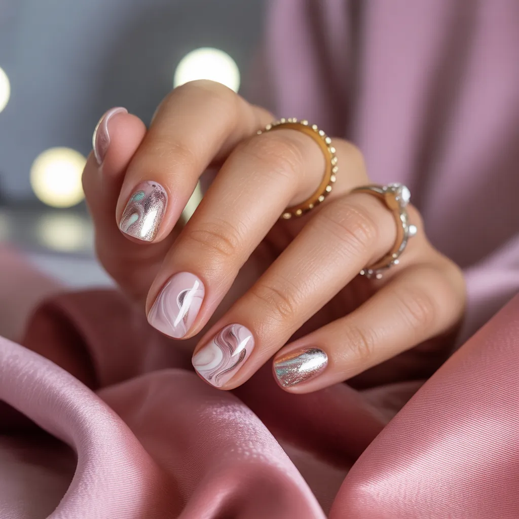 trendy short acrylic nails