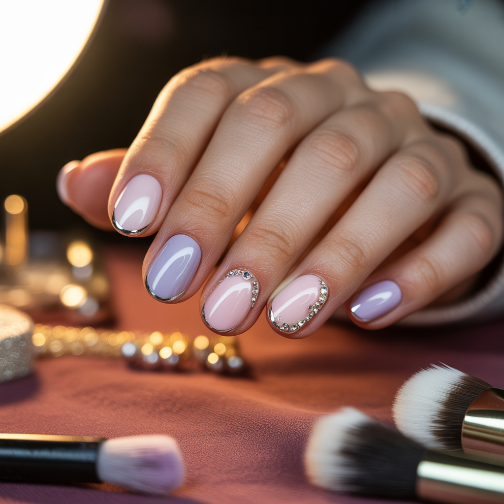 trendy short acrylic nails