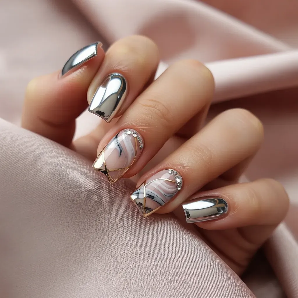 trendy short acrylic nails