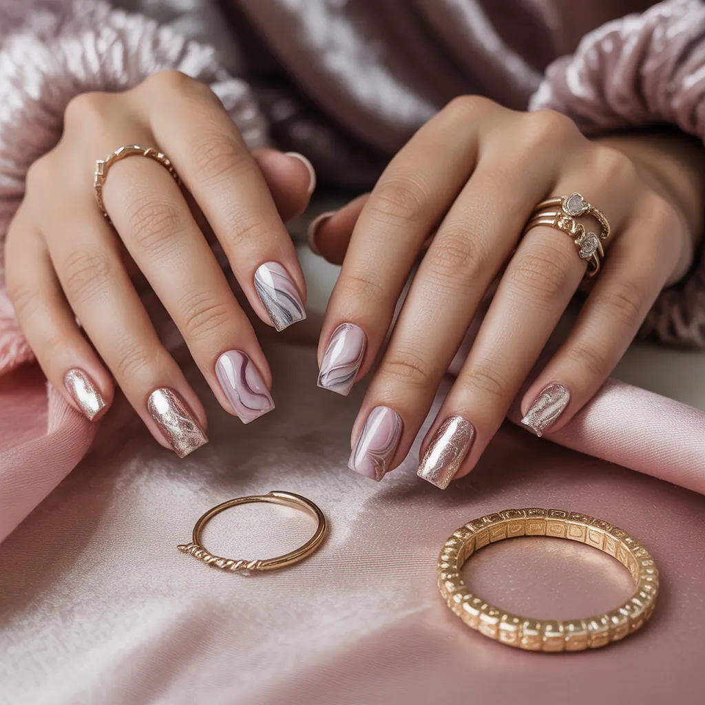 trendy short acrylic nails