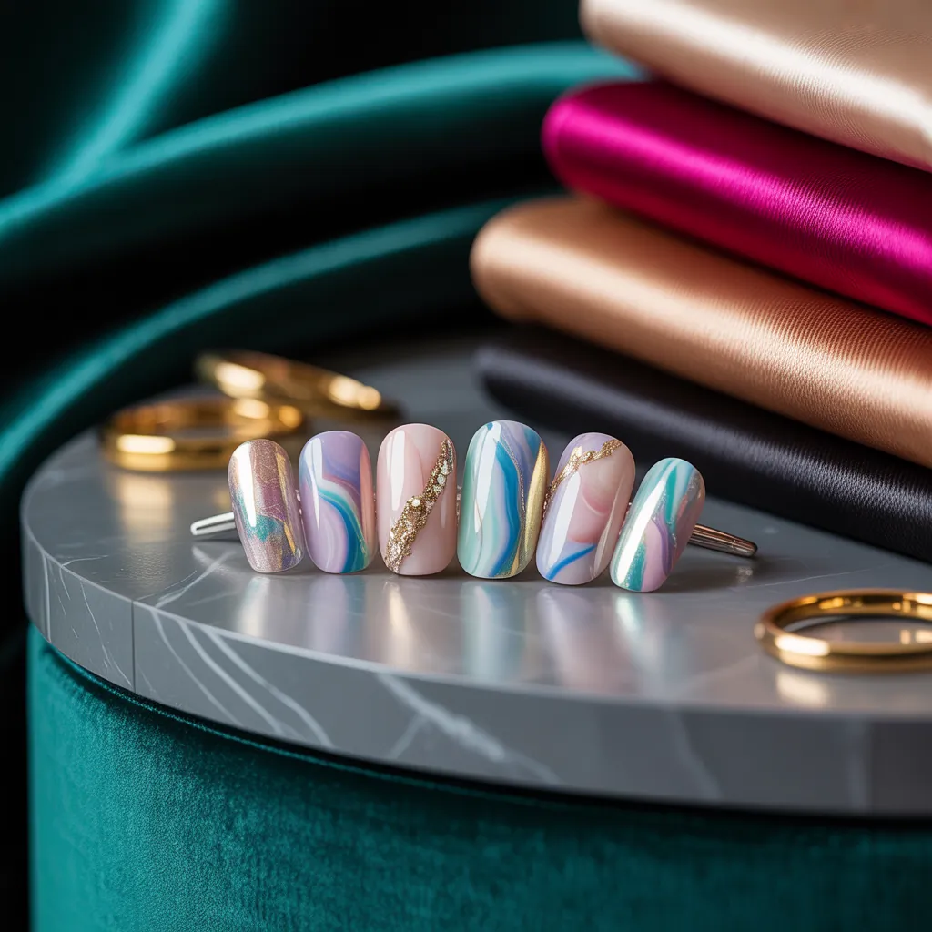 trendy short acrylic nails