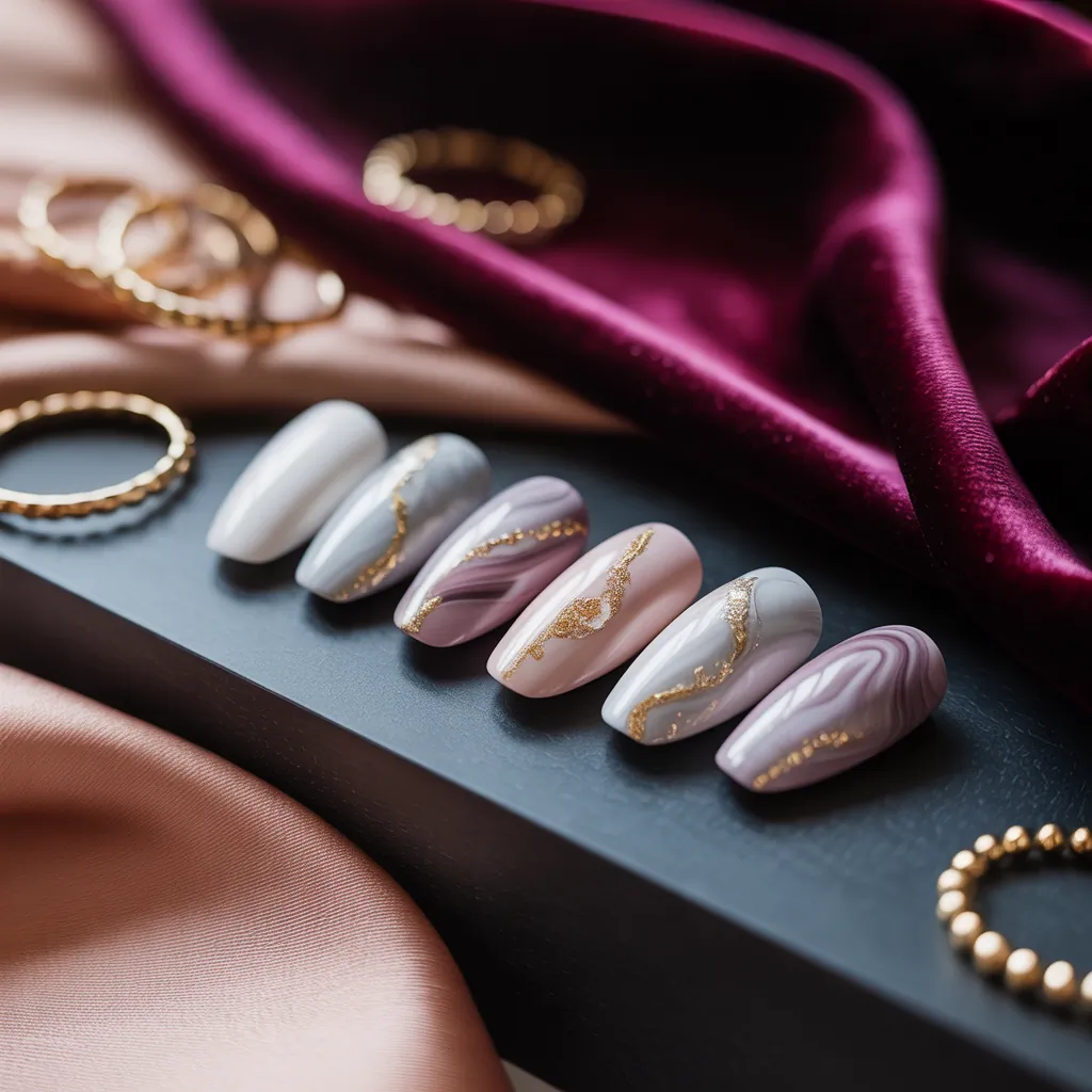 trendy short acrylic nails