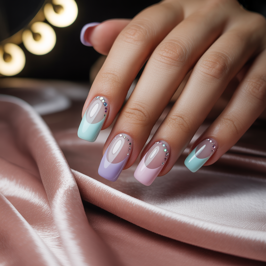 trendy short acrylic nails