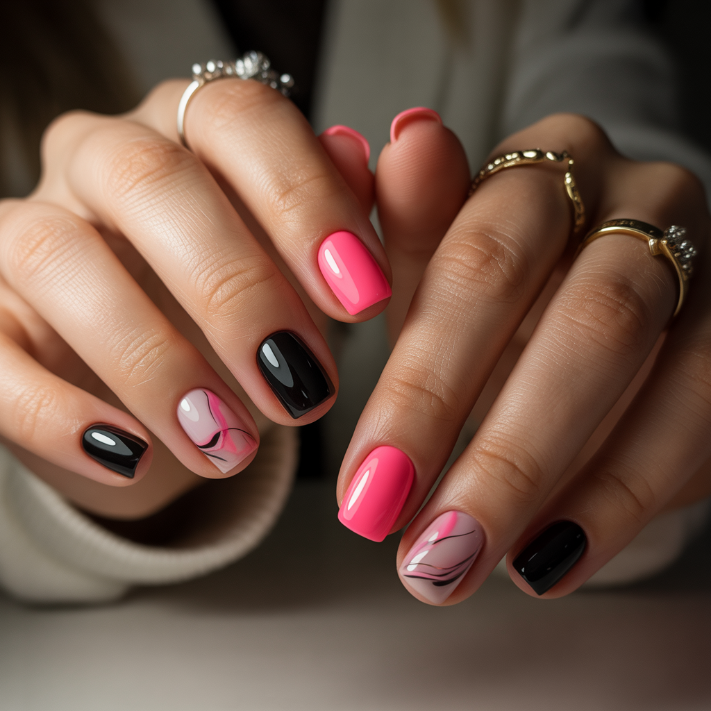 trendy short acrylic nails