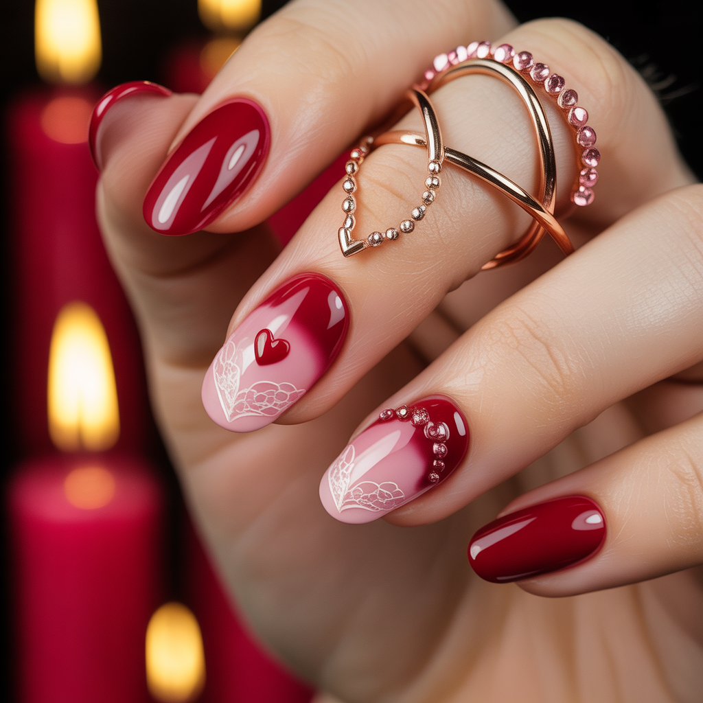 valentine nails