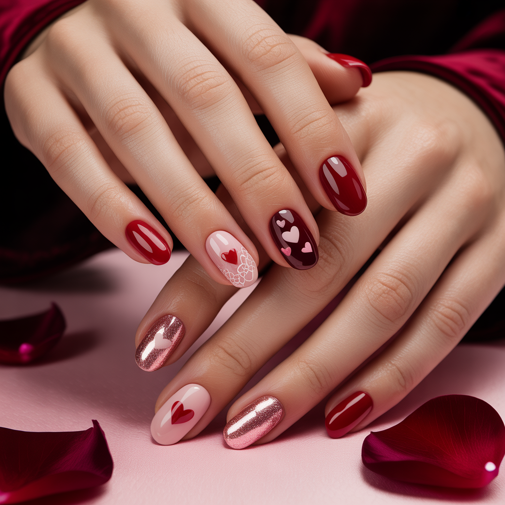 valentine nails