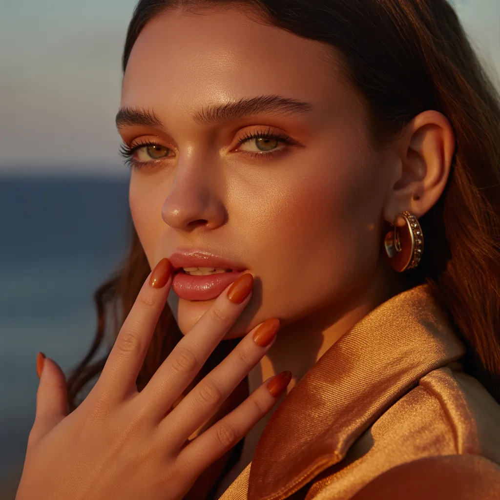 warm makeup and nails