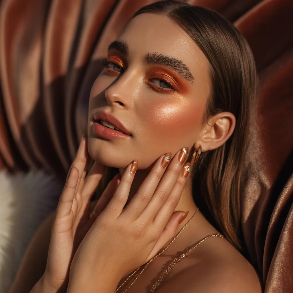 warm makeup and nails