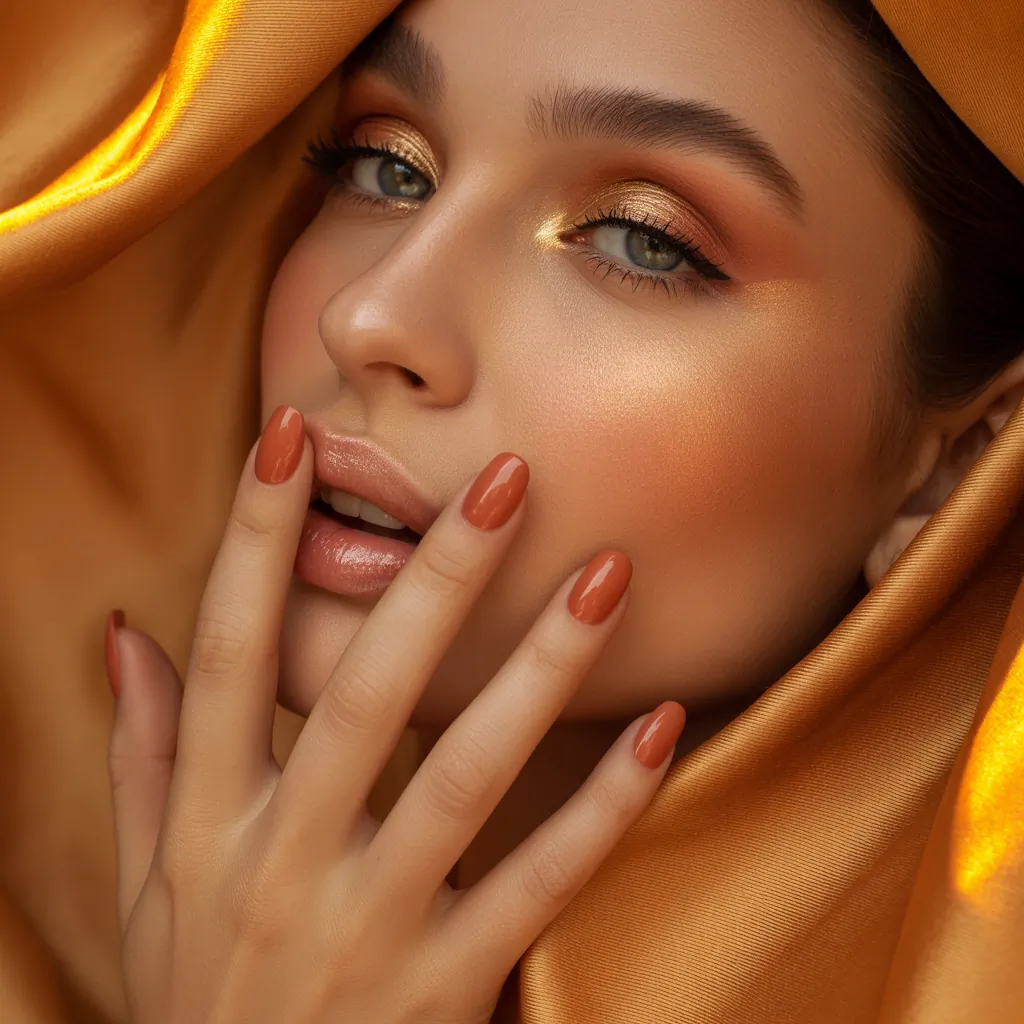 warm makeup and nails
