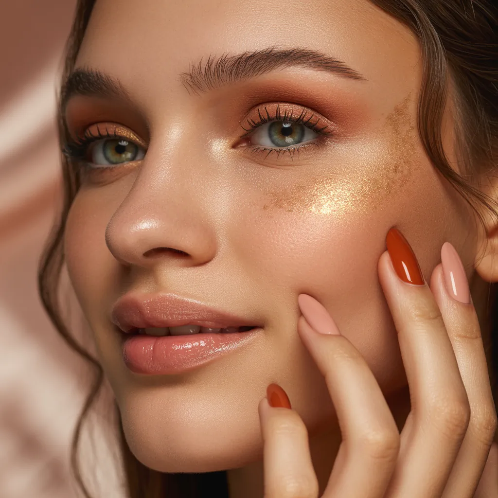 warm makeup and nails