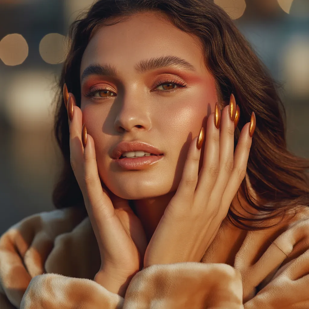 warm makeup and nails