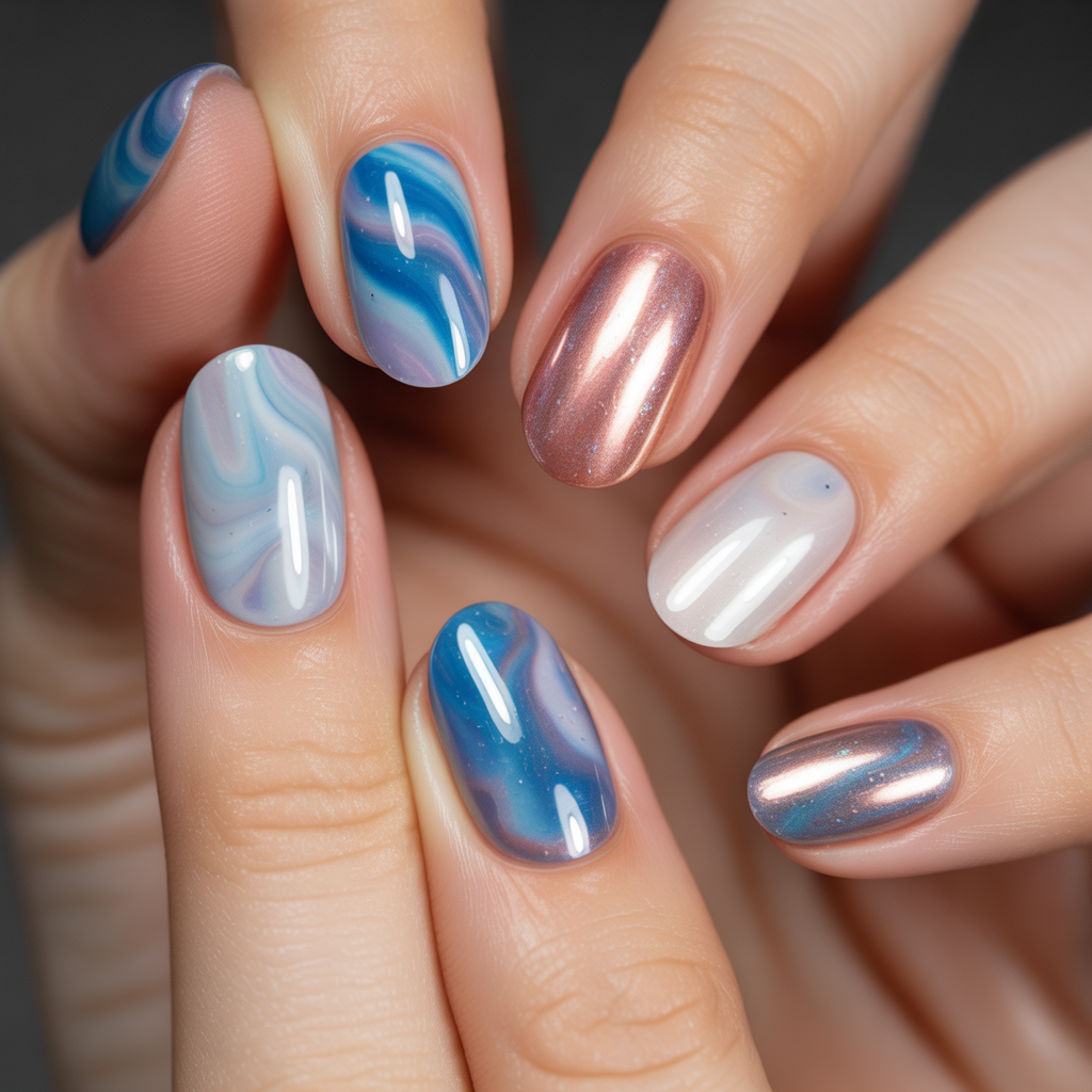 water marble nails