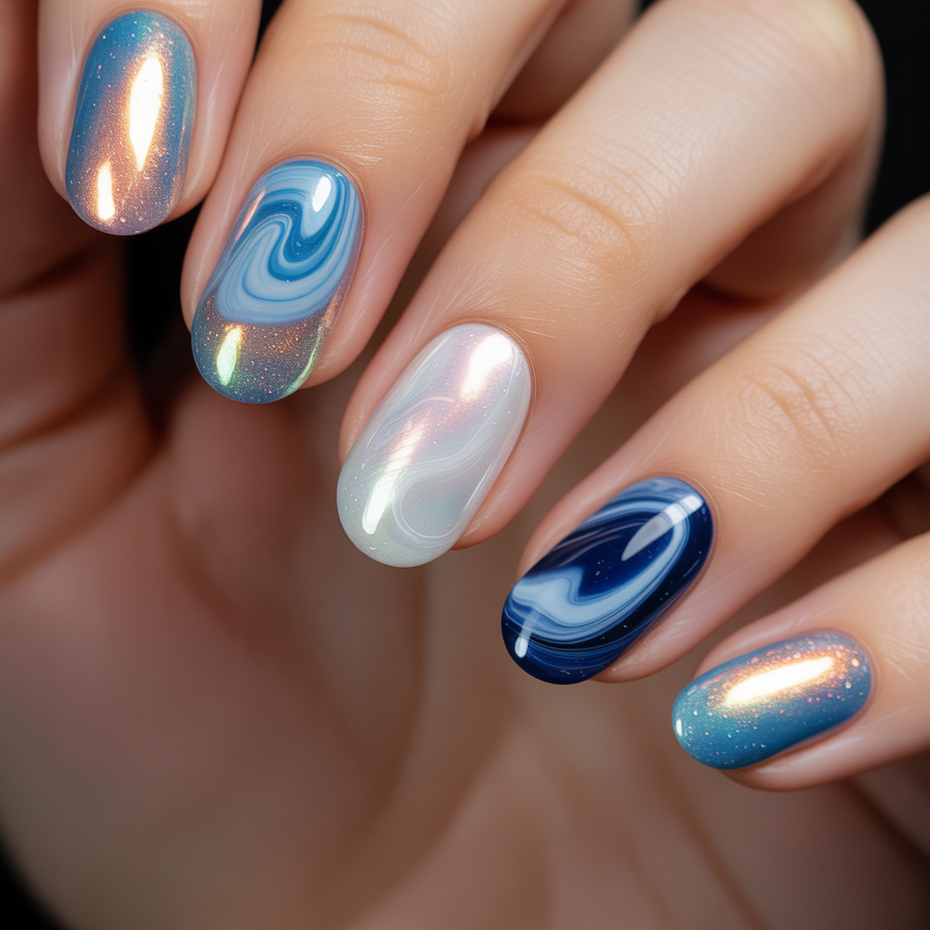 water marble nails