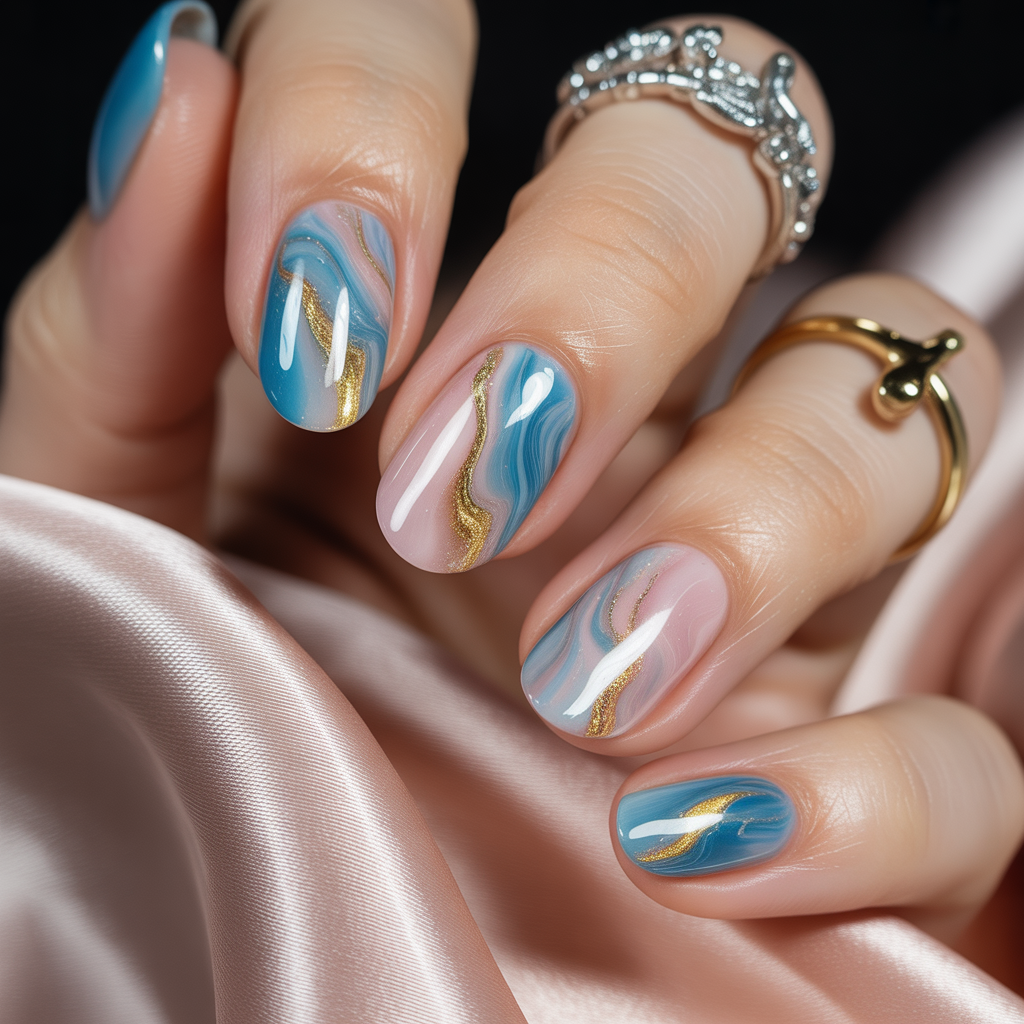 water marble nails