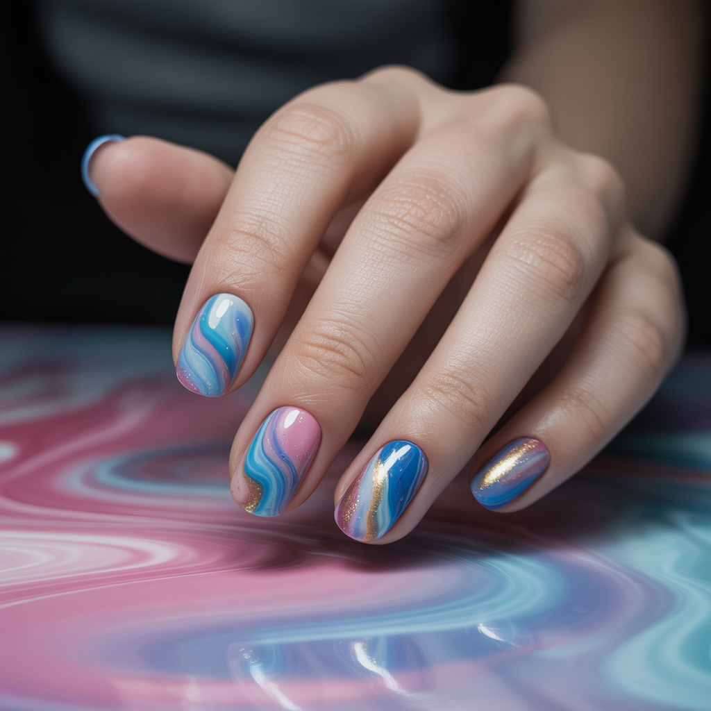 water marble nails