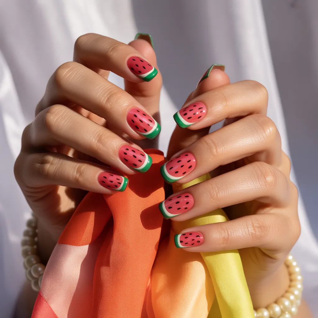 watermelon nails