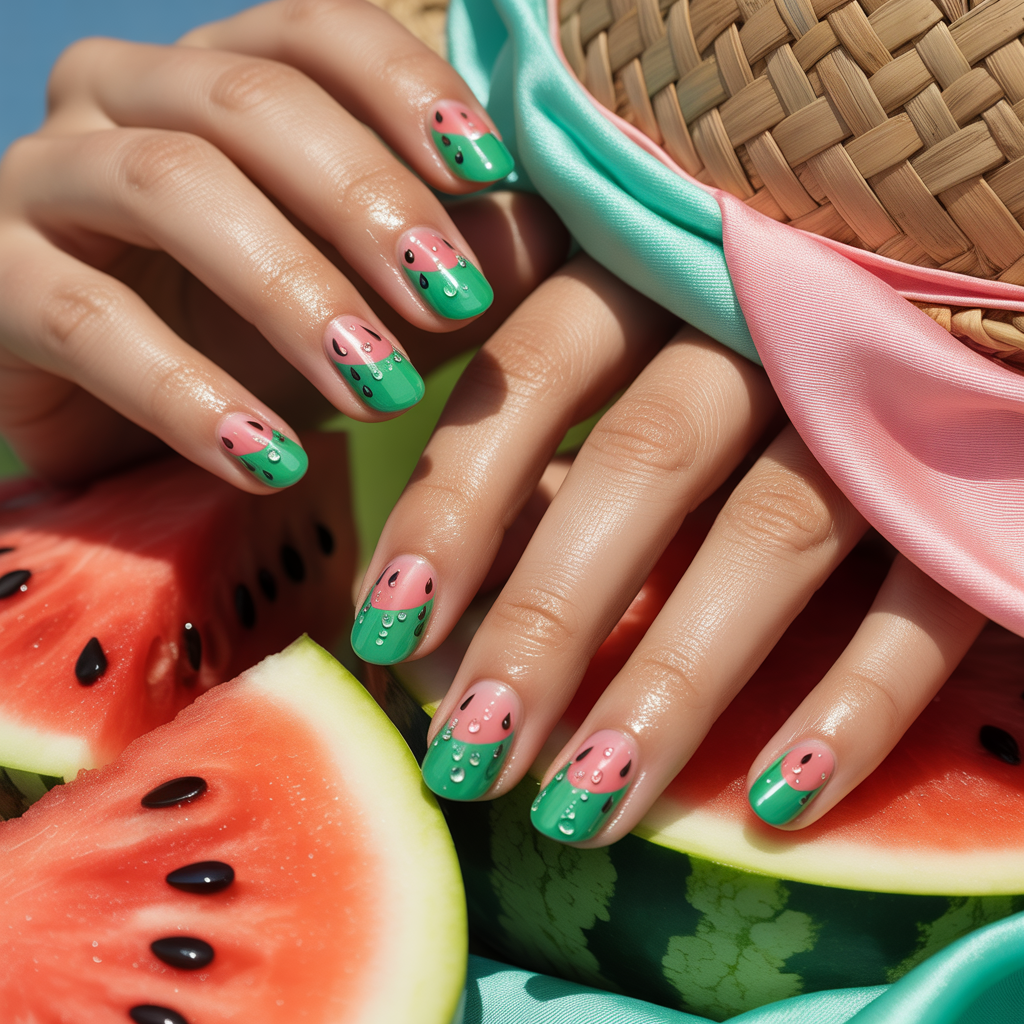 watermelon nails