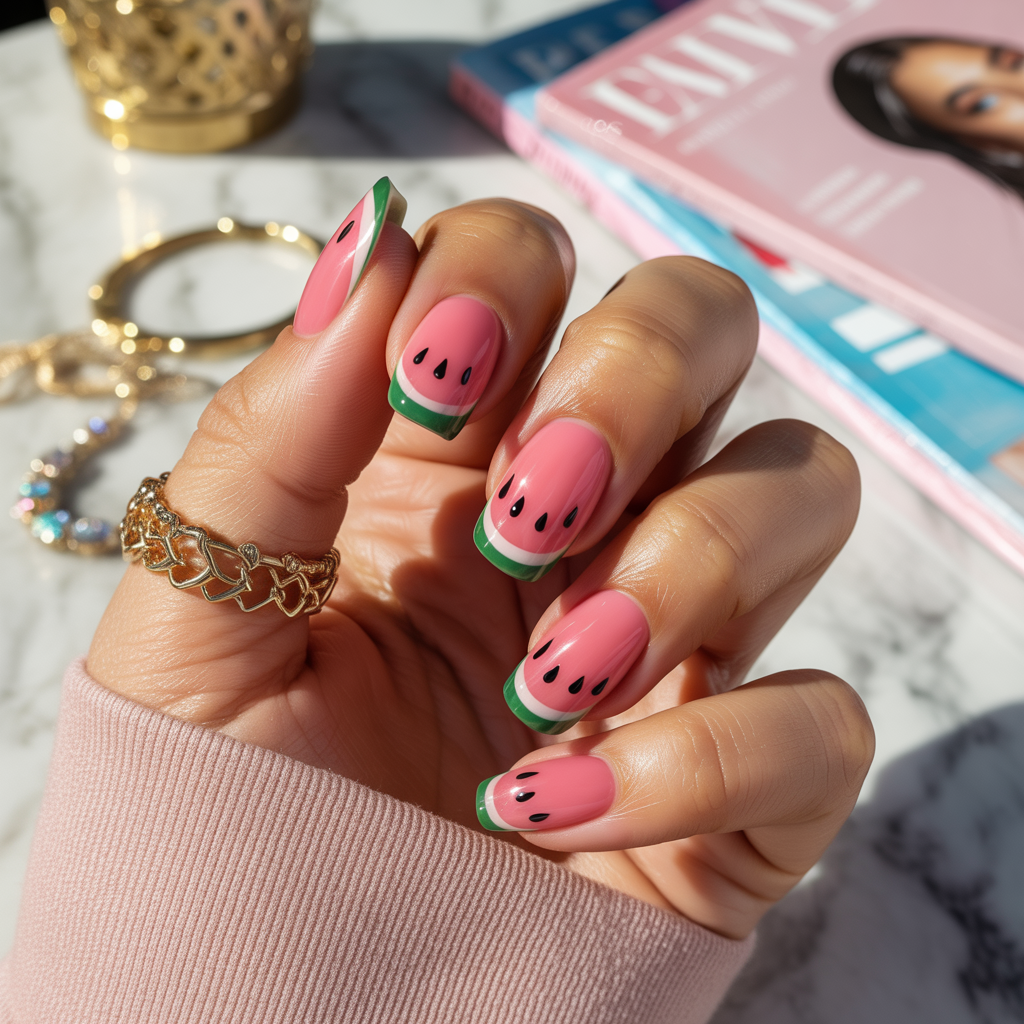 watermelon nails