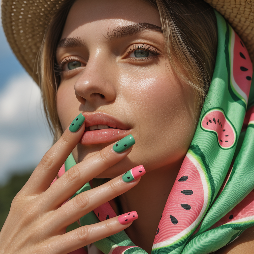 watermelon nails