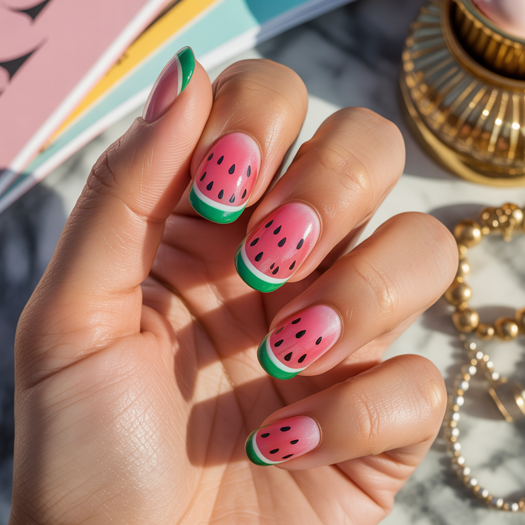 watermelon nails
