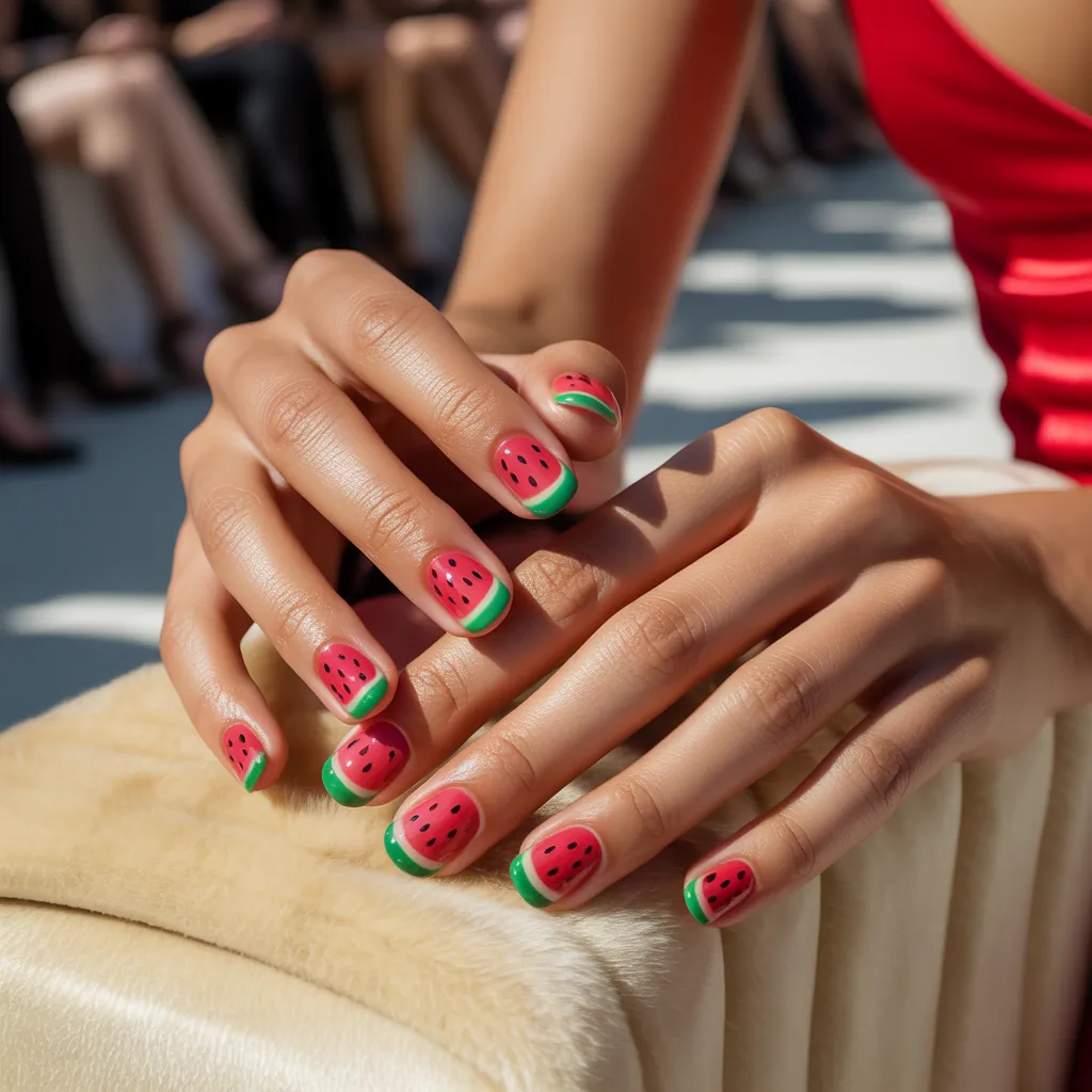 watermelon nails