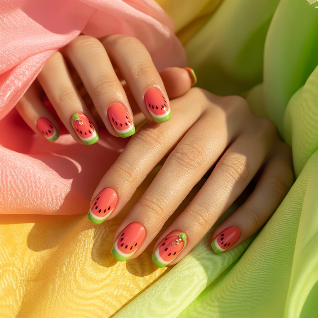 watermelon nails