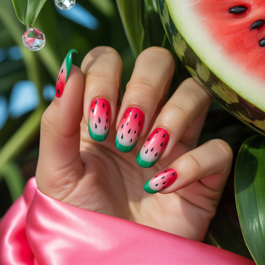 watermelon nails