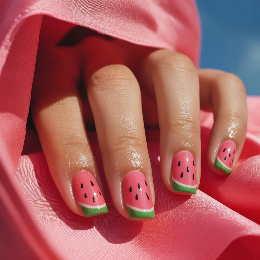 watermelon nails