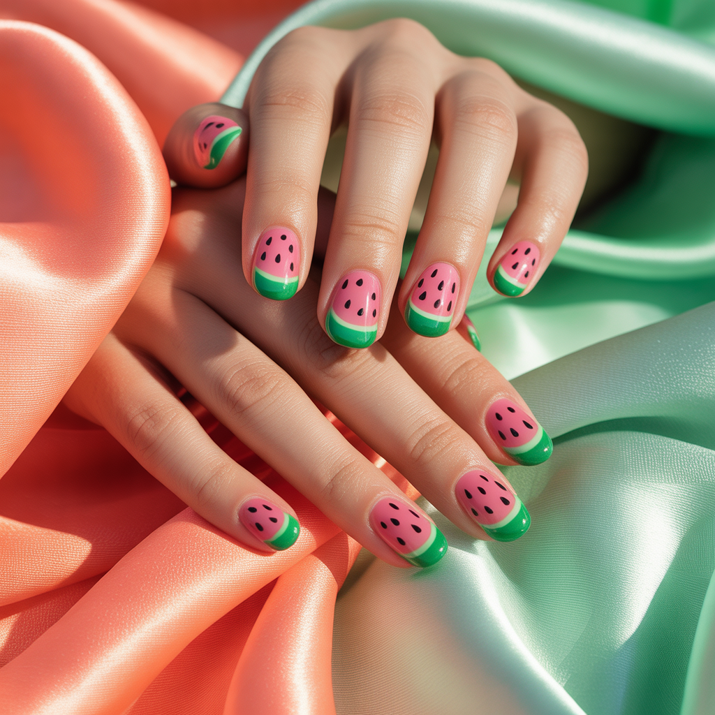 watermelon nails