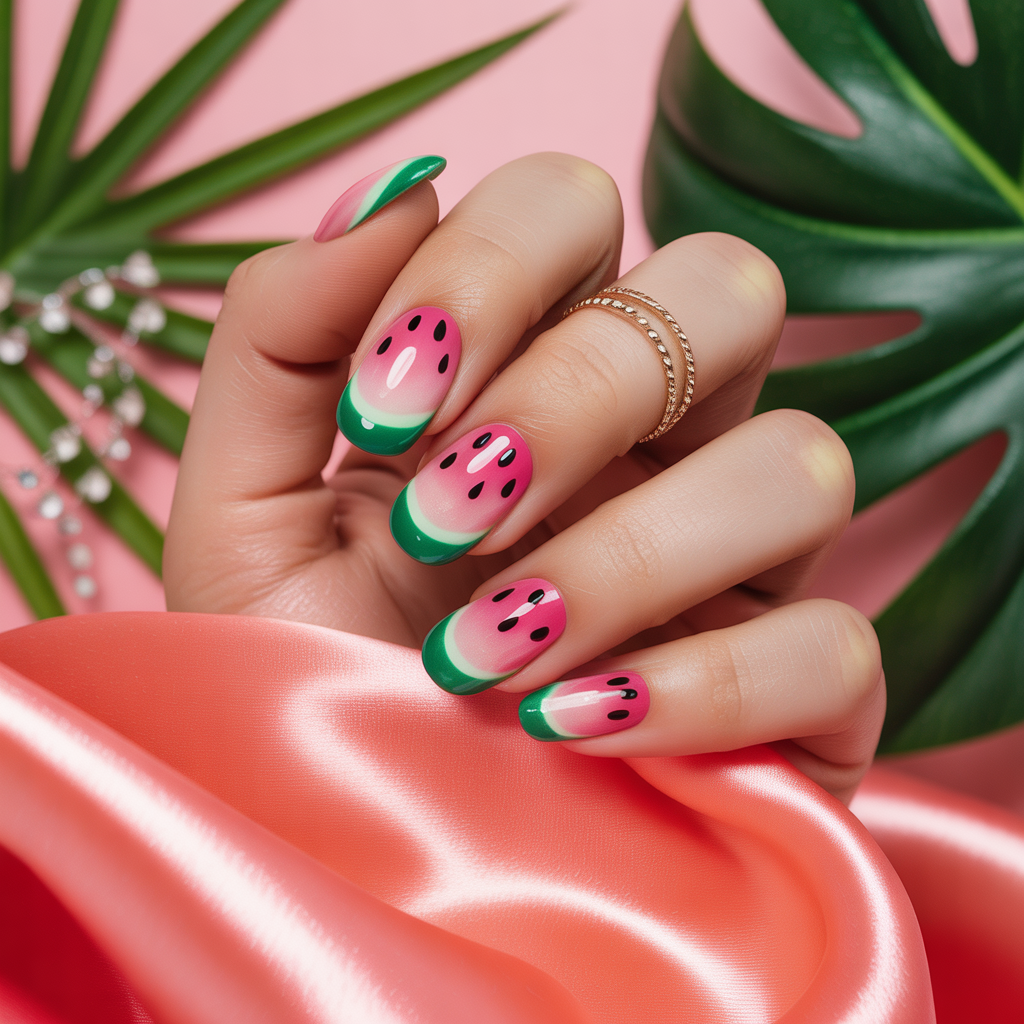 watermelon nails