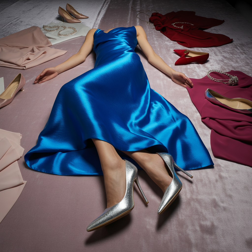 what color heels to wear with blue dress