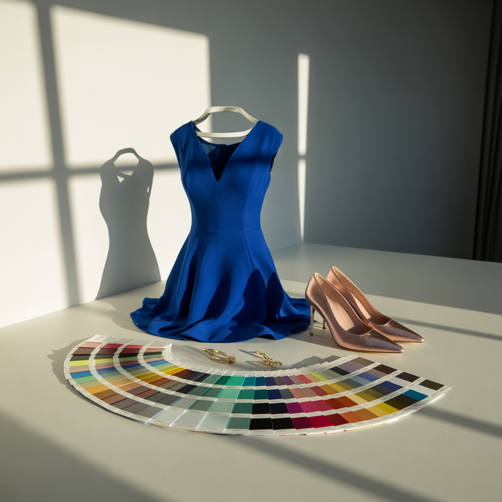 what color heels to wear with blue dress