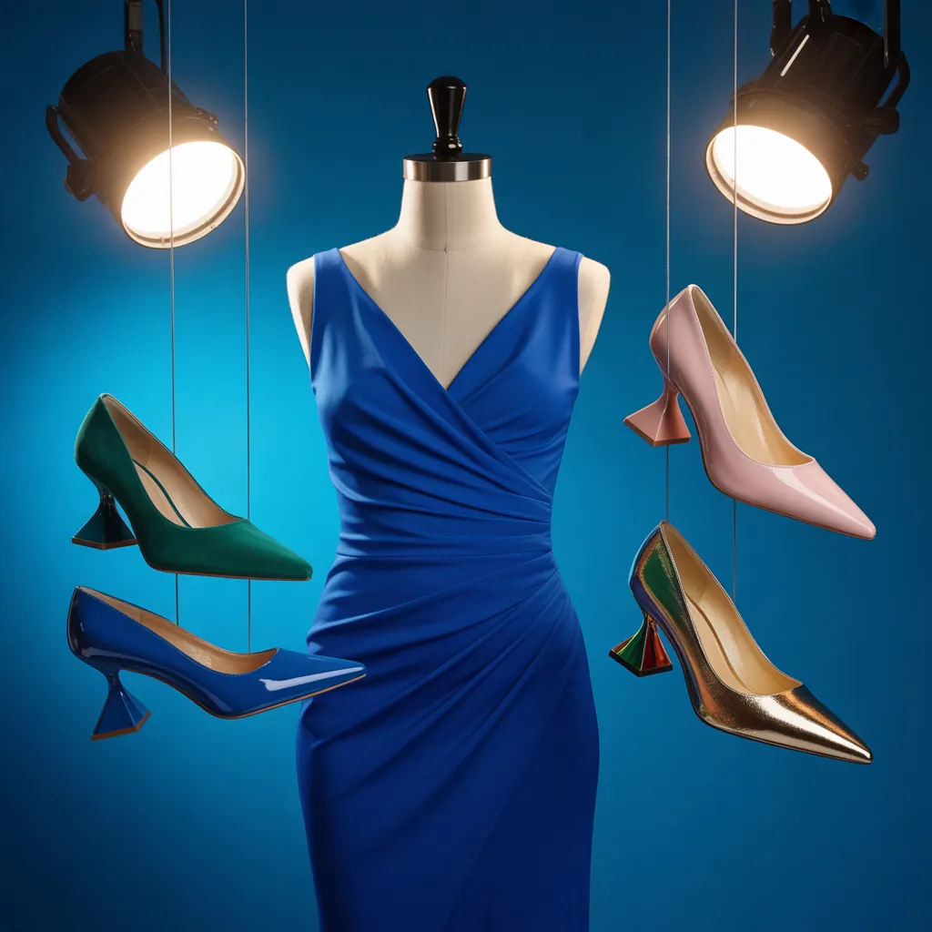 what color heels to wear with blue dress
