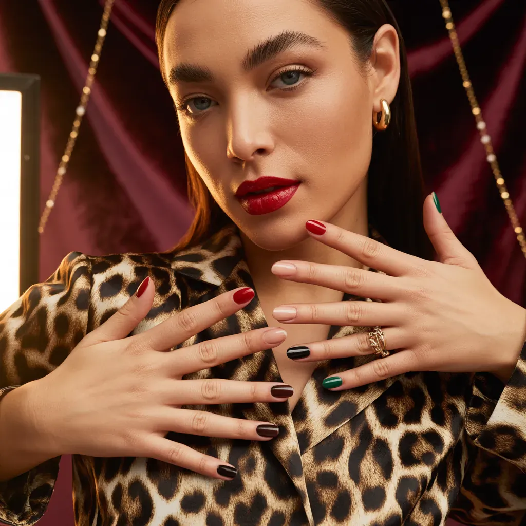 what color nail polish goes with a leopard print dress