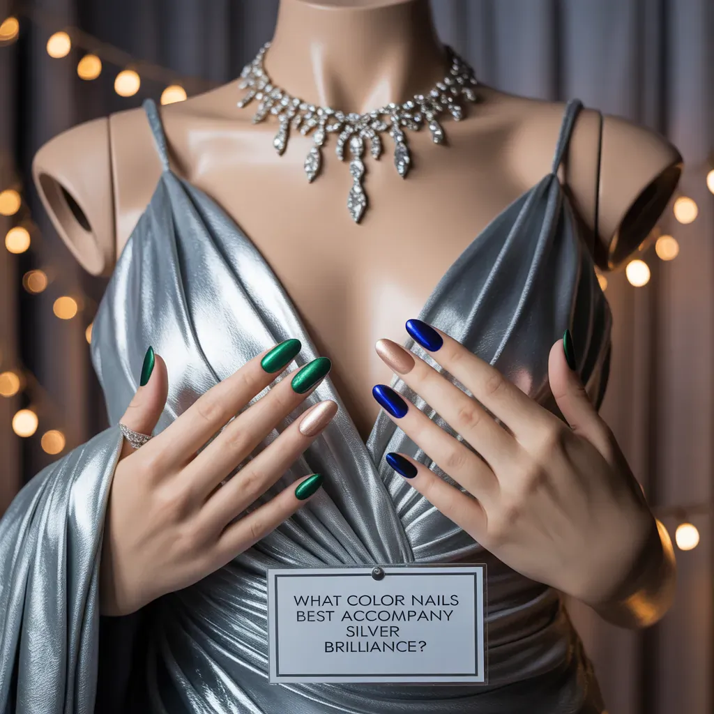 what color nail polish goes with a silver dress
