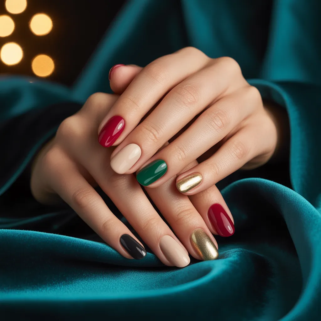 what color nails go with a black dress