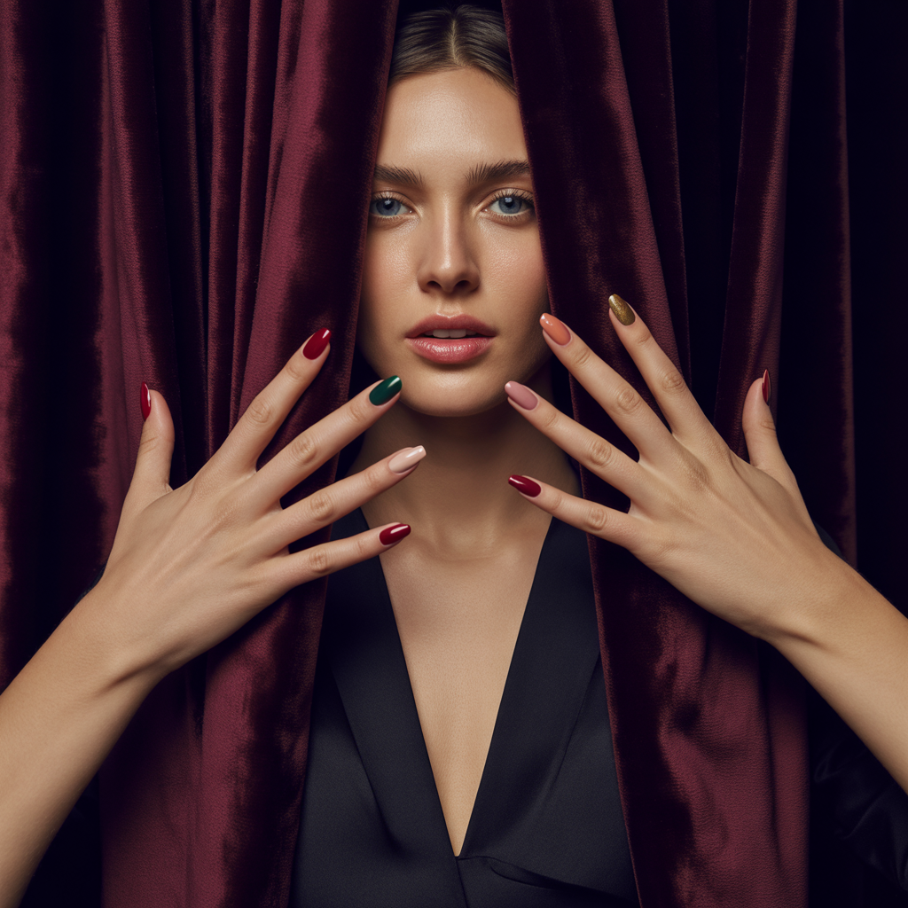 what color nails go with a black dress
