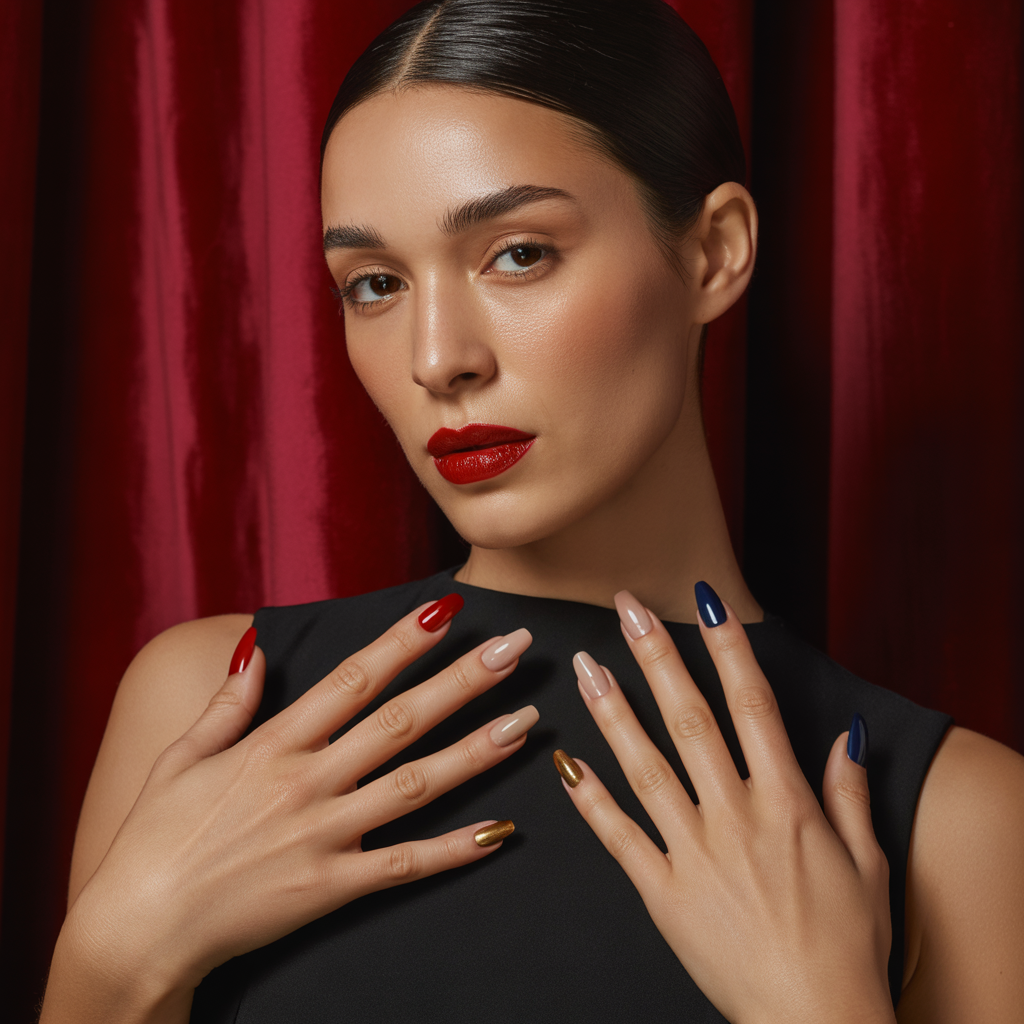 what color nails go with a black dress