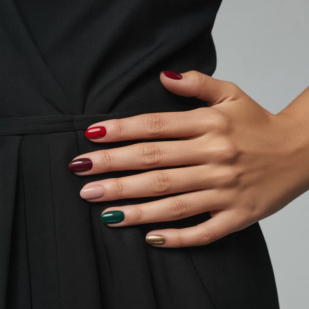 what color nails go with a black dress