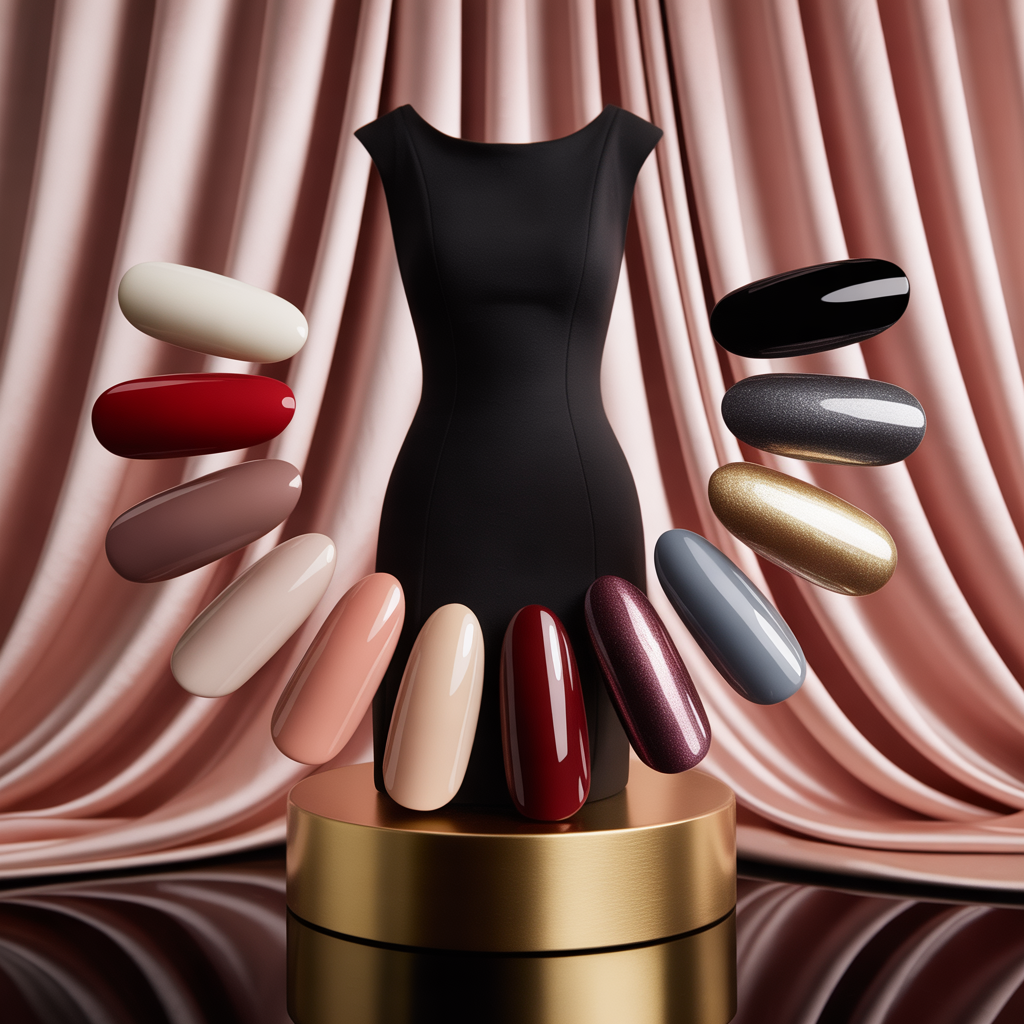 what color nails go with a black dress