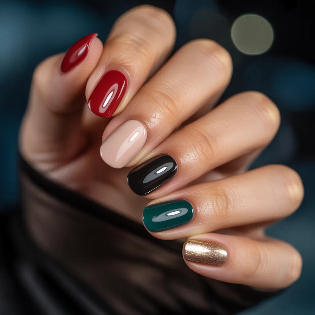 what color nails go with a black dress