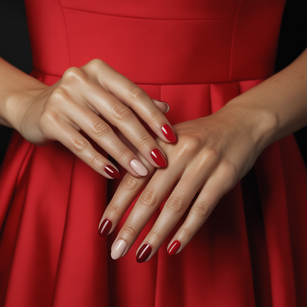 what color nails go with a red dress