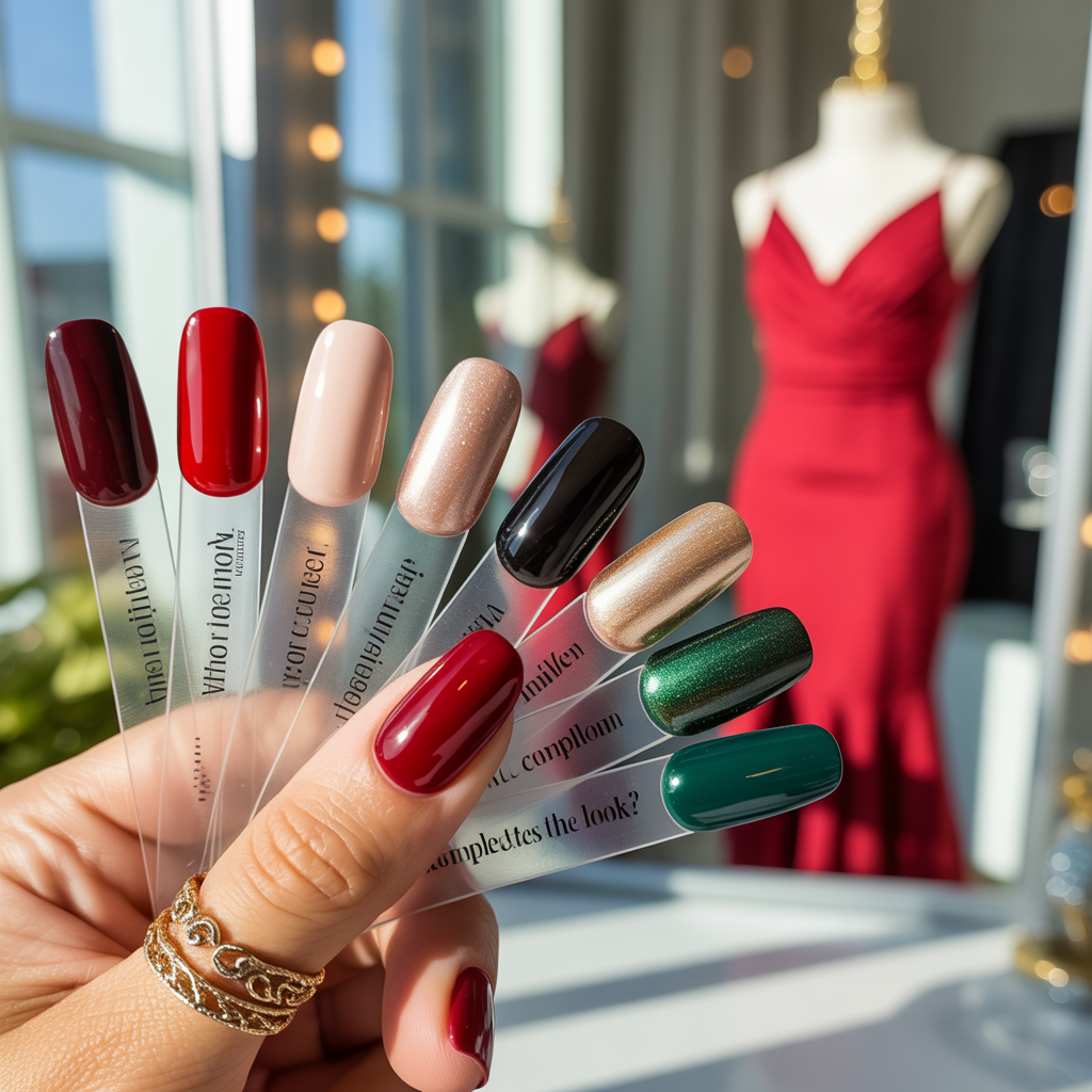 what color nails go with a red dress