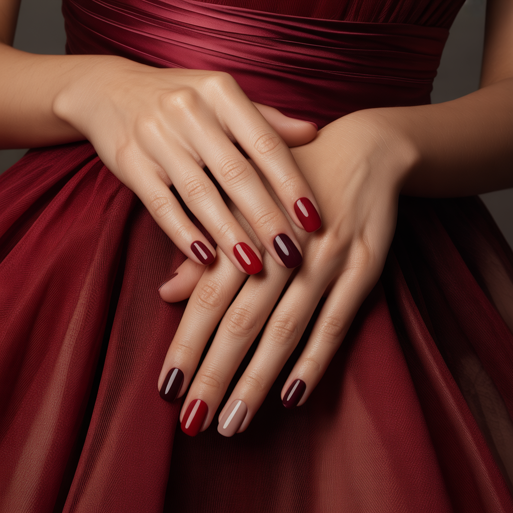 what color nails go with a red dress