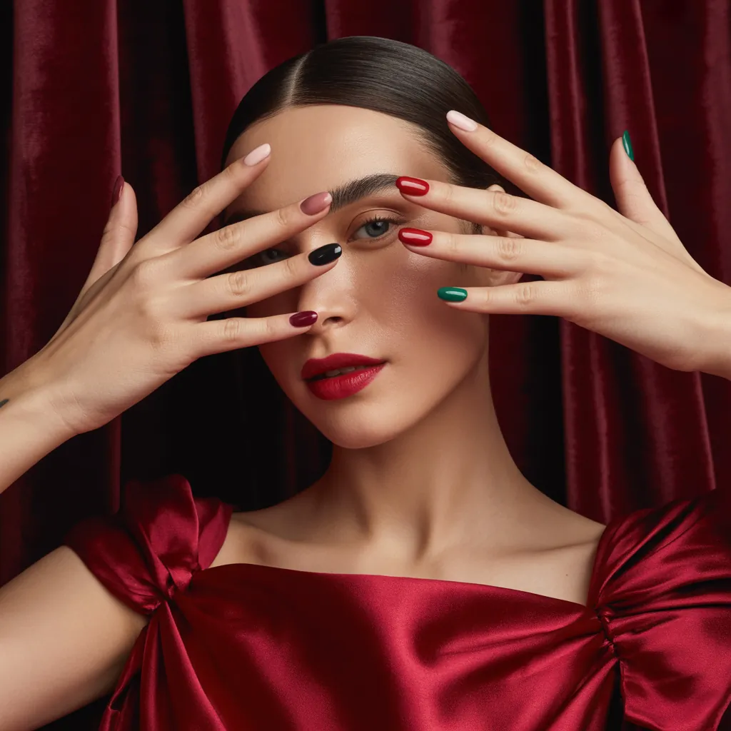 what color nails go with a red dress