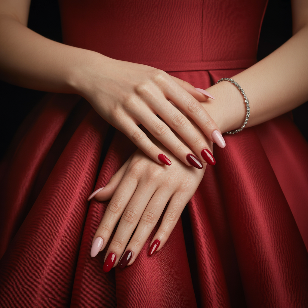 what color nails go with a red dress