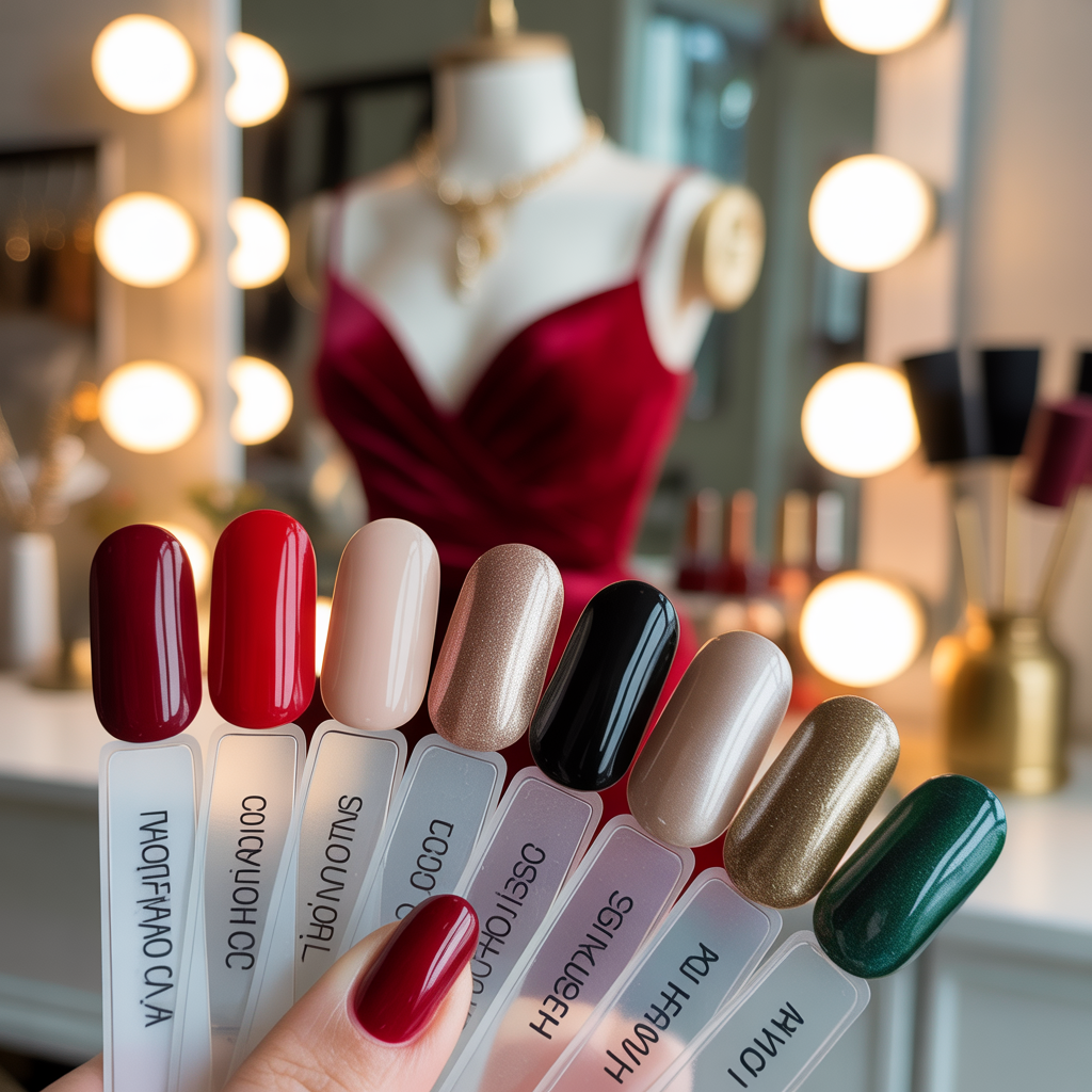 what color nails go with a red dress