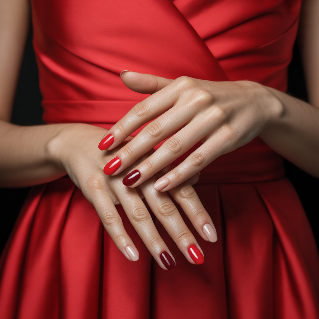 what color nails go with a red dress