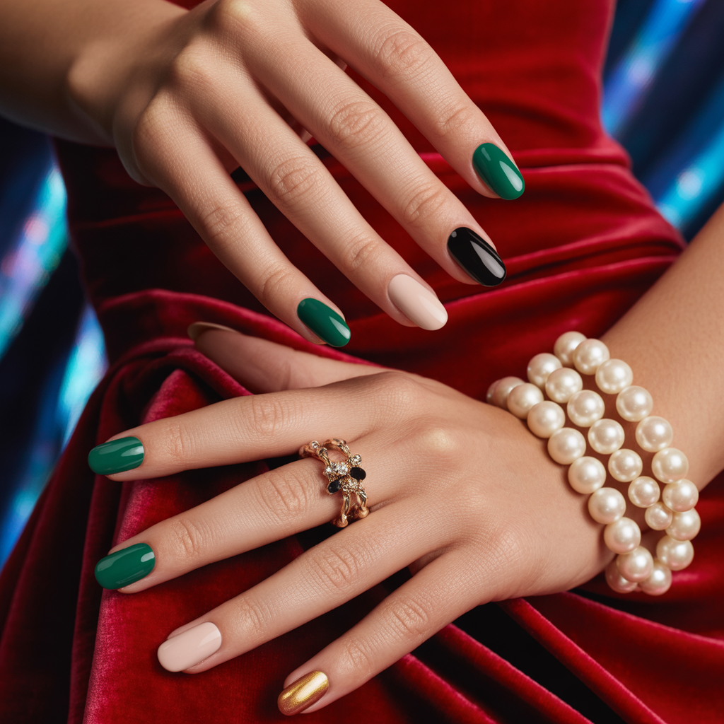 what color nails go with a red dress