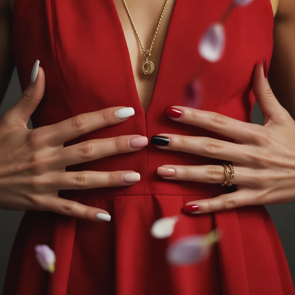 what color nails go with a red dress